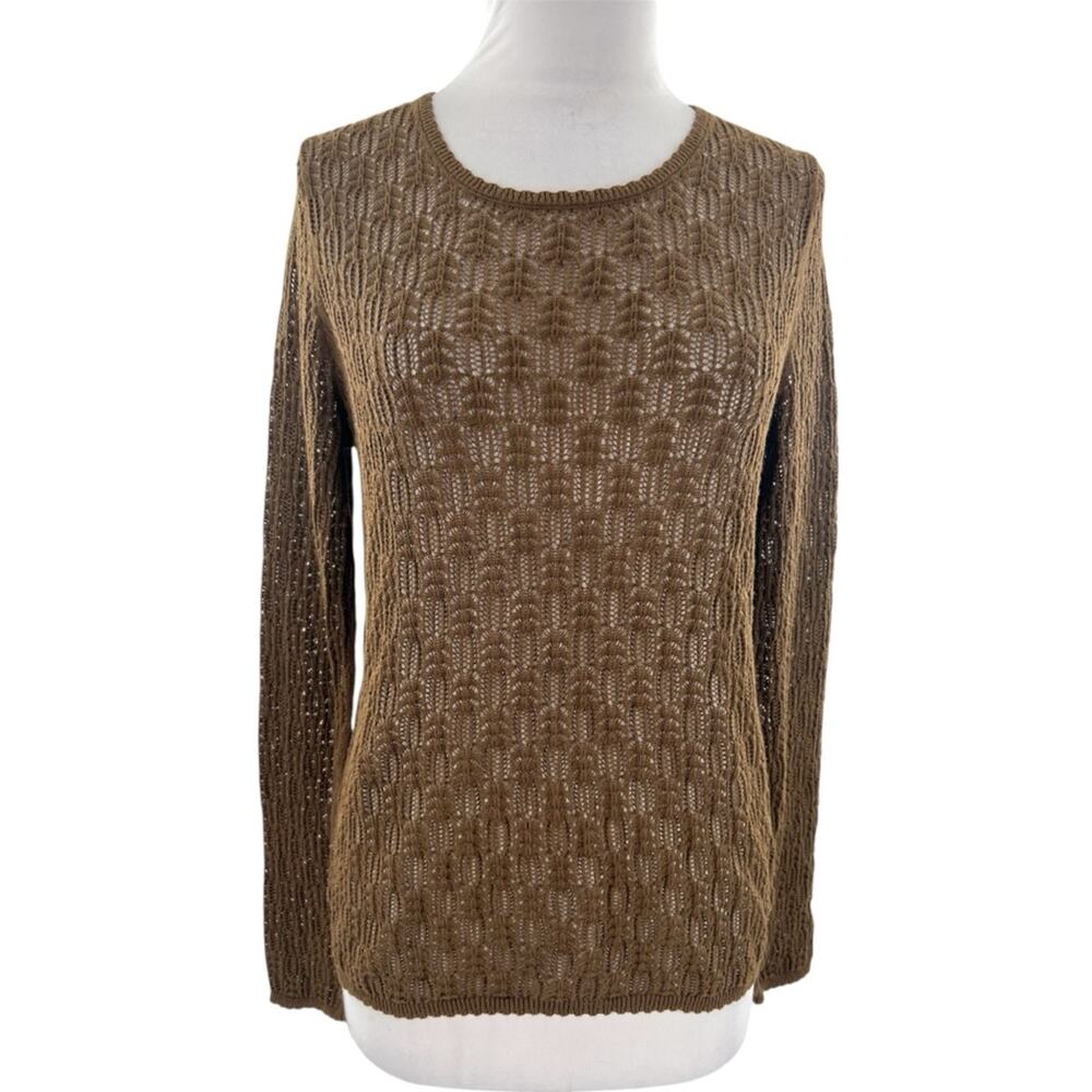 NWT Peruvian Connection Bonita Lace Top brown sz M - Picture 2 of 7